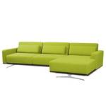 Ecksofa Copperfield I mit Schlaffunktion Webstoff - Stoff Zahira: Limette - Longchair davorstehend rechts