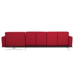 Ecksofa Copperfield I mit Schlaffunktion Webstoff - Stoff Zahira: Rot - Longchair davorstehend rechts