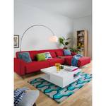 Ecksofa Copperfield I mit Schlaffunktion Webstoff - Stoff Zahira: Rot - Longchair davorstehend rechts