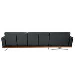 Ecksofa Copperfield II mit Schlaffunktion - Webstoff - Stoff Zahira: Anthrazit - Longchair davorstehend links