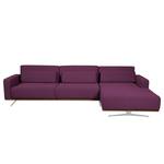 Ecksofa Copperfield II mit Schlaffunktion - Webstoff - Stoff Zahira: Aubergine - Longchair davorstehend rechts