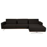 Ecksofa Copperfield II mit Schlaffunktion - Webstoff - Stoff Zahira: Braun - Longchair davorstehend rechts