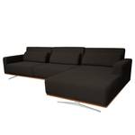 Ecksofa Copperfield II mit Schlaffunktion - Webstoff - Stoff Zahira: Braun - Longchair davorstehend rechts