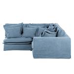 Ecksofa Coral Beach Webstoff Blau - Armlehne davorstehend rechts