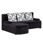 Ecksofa Cosi (mit Schlaffunktion) Microfaser Schwarz Longchair beidseitig montierbar