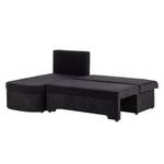 Ecksofa Cosi (mit Schlaffunktion) Microfaser Schwarz - Longchair beidseitig montierbar