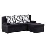 Ecksofa Cosi (mit Schlaffunktion) Microfaser Schwarz Longchair beidseitig montierbar