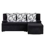 Ecksofa Cosi (mit Schlaffunktion) Microfaser Schwarz Longchair beidseitig montierbar