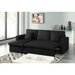 Ecksofa Coventry (mit Schlaffunktion) Microfaser - Schwarz - Longchair beidseitig montierbar