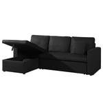 Ecksofa Coventry (mit Schlaffunktion) Microfaser - Schwarz - Longchair beidseitig montierbar