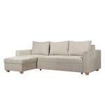 Ecksofa Crandon (mit Schlaffunktion) Webstoff - Stoff Parsa: Beige-Grau - Longchair davorstehend links