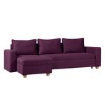 Ecksofa Crandon (mit Schlaffunktion) Webstoff - Stoff Zahira: Aubergine - Longchair davorstehend links