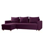 Ecksofa Crandon (mit Schlaffunktion) Webstoff - Stoff Zahira: Aubergine - Longchair davorstehend links