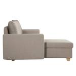 Ecksofa Crandon (mit Schlaffunktion) Webstoff - Stoff Zahira: Beige-Grau - Longchair davorstehend links