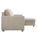 Ecksofa Crandon (mit Schlaffunktion) Webstoff - Stoff Parsa: Beige-Grau - Longchair davorstehend rechts