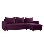 Ecksofa Crandon (mit Schlaffunktion) Webstoff - Stoff Zahira: Aubergine - Longchair davorstehend rechts