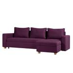 Ecksofa Crandon (mit Schlaffunktion) Webstoff - Stoff Zahira: Aubergine - Longchair davorstehend rechts