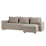 Ecksofa Crandon (mit Schlaffunktion) Webstoff - Stoff Zahira: Beige-Grau - Longchair davorstehend rechts