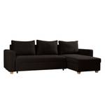 Ecksofa Crandon (mit Schlaffunktion) Webstoff - Stoff Zahira: Braun - Longchair davorstehend rechts