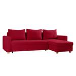 Ecksofa Crandon (mit Schlaffunktion) Webstoff - Stoff Zahira: Rot - Longchair davorstehend rechts