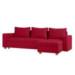 Ecksofa Crandon (mit Schlaffunktion) Webstoff - Stoff Zahira: Rot - Longchair davorstehend rechts