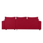 Canapé d'angle Crandon Avec fonction couchage - Tissu - Tissu Zahira : Rouge - Méridienne courte à droite (vue de face)