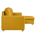 Canapé d'angle Crandon Avec fonction couchage - Tissu - Tissu Zahira : Jaune moutarde - Méridienne courte à droite (vue de face)