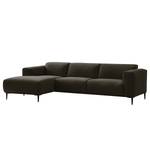 Ecksofa Crawford I Webstoff Webstoff Saia: Schwarz-Braun - Breite: 285 cm - Longchair davorstehend links