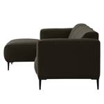 Ecksofa Crawford I Webstoff Webstoff Saia: Schwarz-Braun - Breite: 285 cm - Longchair davorstehend links