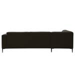 Ecksofa Crawford Iii Webstoff Webstoff Saia: Schwarz-Braun - Ottomane davorstehend links