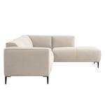 Ecksofa Crawford Iii Webstoff Webstoff Saia: Beige - Ottomane davorstehend rechts