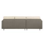 Ecksofa Cromwell Webstoff Beige / Braun - Longchair davorstehend links