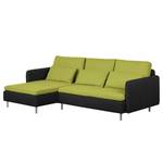 Ecksofa Cromwell Webstoff Grün / Schwarz - Longchair davorstehend links