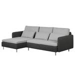 Ecksofa Cromwell Webstoff Hellgrau / Dunkelgrau - Longchair davorstehend links