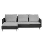 Ecksofa Cromwell Webstoff Webstoff - Hellgrau / Dunkelgrau - Longchair davorstehend links