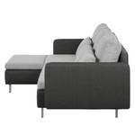 Ecksofa Cromwell Webstoff Webstoff - Hellgrau / Dunkelgrau - Longchair davorstehend links