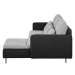 Ecksofa Cromwell Webstoff Webstoff - Grau / Schwarz - Longchair davorstehend rechts