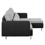 Ecksofa Cromwell Webstoff Webstoff - Grau / Schwarz - Longchair davorstehend rechts