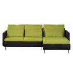 Ecksofa Cromwell Webstoff Webstoff - Grün / Schwarz - Longchair davorstehend rechts