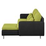 Ecksofa Cromwell Webstoff Webstoff - Grün / Schwarz - Longchair davorstehend rechts