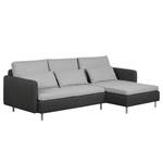 Ecksofa Cromwell Webstoff Webstoff - Hellgrau / Dunkelgrau - Longchair davorstehend rechts