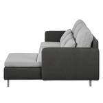 Ecksofa Cromwell Webstoff Hellgrau / Dunkelgrau - Longchair davorstehend rechts