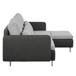 Ecksofa Cromwell Webstoff Hellgrau / Dunkelgrau - Longchair davorstehend rechts