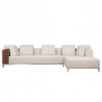 Ecksofa CX Webstoff Stoff Andra: Beige - Longchair davorstehend rechts