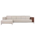 Hoekbank CX geweven stof Stof Andra: Beige - Longchair vooraanzicht links