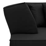 Ecksofa Dallas Echtleder Echtleder Gad: Schwarz - Longchair davorstehend links