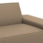 Ecksofa Dallas Echtleder Echtleder Gad: Taupe - Longchair davorstehend links