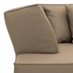 Ecksofa Dallas Echtleder Echtleder Gad: Taupe - Longchair davorstehend links