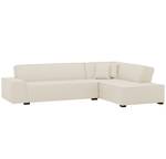 Ecksofa Dallas Echtleder Echtleder Gad: Creme - Longchair davorstehend rechts