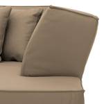 Ecksofa Dallas Echtleder Echtleder Gad: Taupe - Longchair davorstehend rechts